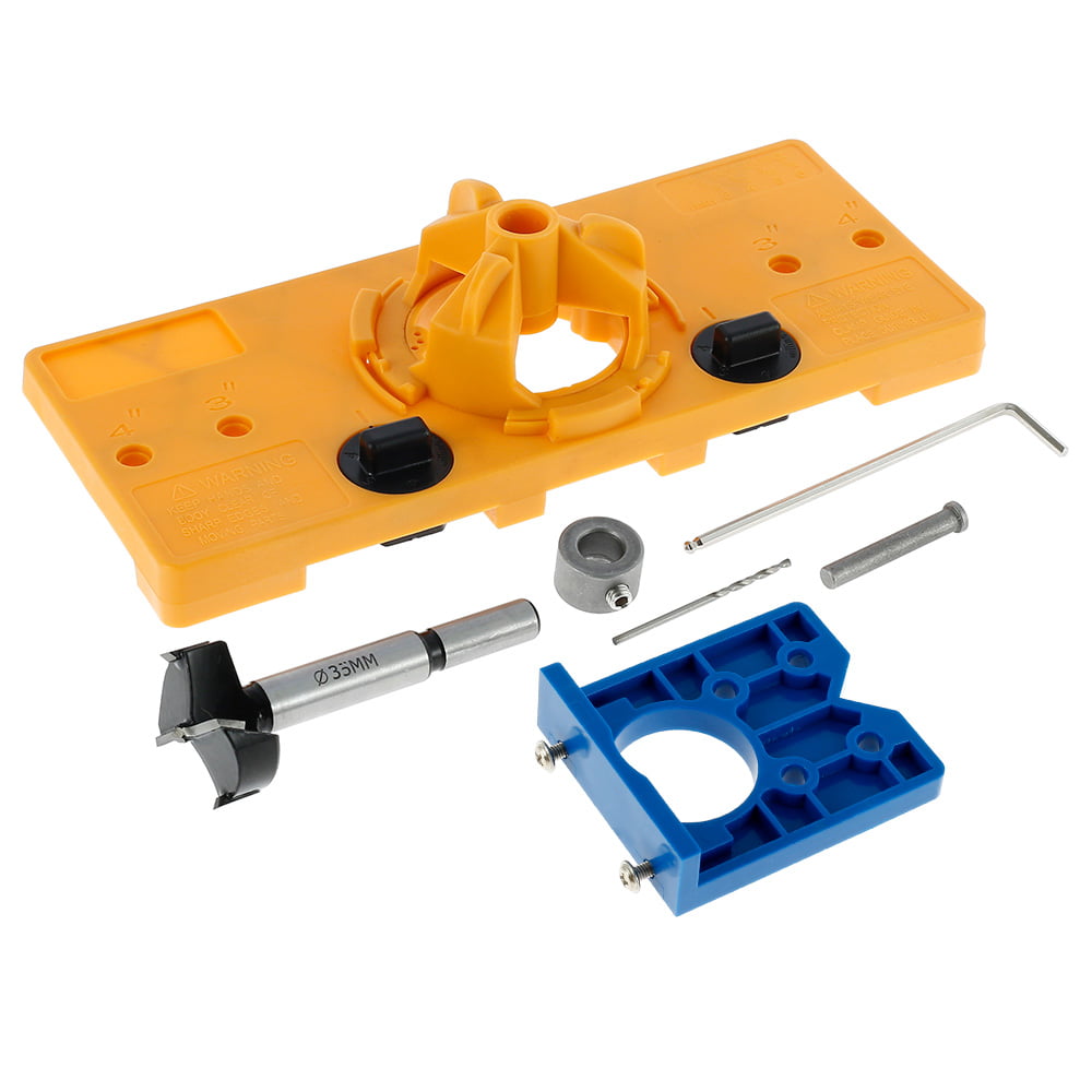 35mm Concealed Cabinet Hinge Drilling Jig Wood Hole Saw Drill Locator Guide Tool 