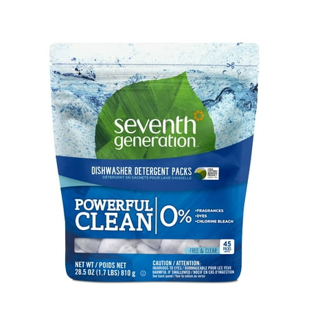 Seventh Generation Dishwasher Detergent Packs Fragrance Free, 45