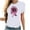 QR1_White, variant on Womens Pink Ribbon T-Shirts Breast Cancer Breast Cancer Print T Shirts Short Sleeve Inspirational Tops Breast Cancer Crew Neck Tees
