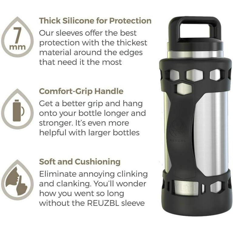 REUZBL Bottle Bumper Silicone Boot Sleeve Protector with Handle for Hydro  Flask 40oz, 32oz, 24oz, 21…See more REUZBL Bottle Bumper Silicone Boot