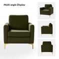 thumbnail image 4 of Tina's Home Modern Velvet Accent Chair Set of 2 with Gold Metal Legs, Tufted Club Chairs for Living Room, Bedroom & Office, Moss, 4 of 7