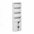 thumbnail image 5 of Furinno JENSEN 6-Tier Farmhouse Bookcase with Display Shelves and Doors, 9.2 x 21.6 x 71.2 Inches, Plain White, 5 of 5