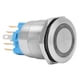 thumbnail image 1 of Interruptor De Botón De Cabeza De Anillo Plano 20 Piezas 22 Mm Tipo De Bloqueo Automático Cabeza De Anillo Plano Con Botón De Acero Inoxidable Ligero Switchblue OTVIAP Button Switch, 1 of 8