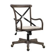 Angle View: Linon Home Caspian Café Office Chair in Grey Wash