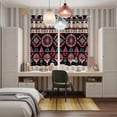 thumbnail image 6 of Curtains 84 Inches Long 2 Panels, Pink Turquoise Black Boho Grommets Window Treatment Curtain, Farmhouse Colorful Geometric Thermal Curtains Drapes for Living Room/Bathroom, 6 of 9
