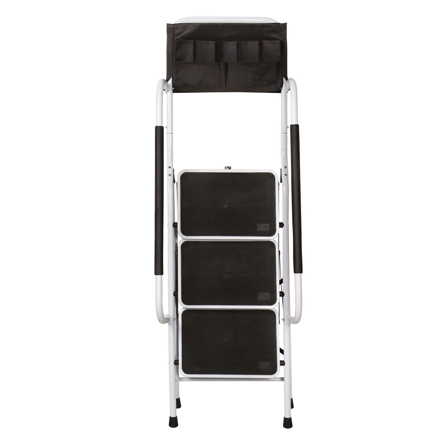 Folding 3 Step Safety Step Ladder Padded Side Handrails Attachable Tool Pouch Caddy Walmart Com Walmart Com