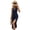 Dark Blue, variant on Women's Surplice Neck Slit Sleeveless Midi Dress featuring 95% polyester 5% elastane fabric for a chic drape with fit