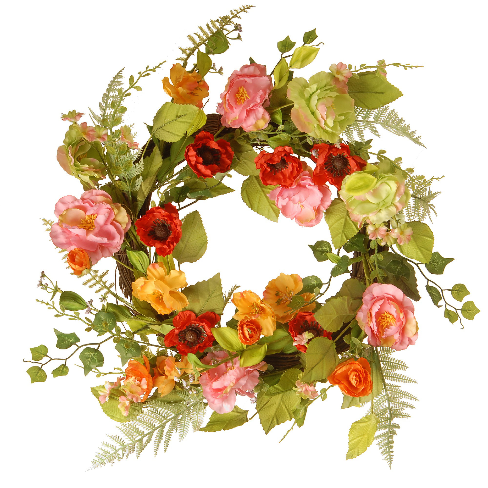 Coolmade Artificial Peony Flower Wreath - 15