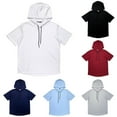 thumbnail image 5 of Men Hooded T-Shirt Thin Loose Solid Color Short Sleeve Hoodie Fashion Streetwear, 5 of 8