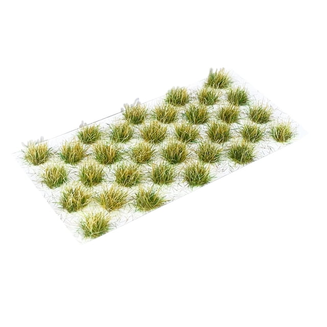 Almencla 32 Pieces Static Grass Tufts Miniature Craft Scenario Model Grass Seasonal Grass D