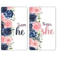 thumbnail image 2 of 60 Navy And Blush Team She Team He Mini Candy Bar Wrapper, Miniatures Candy Bar Stickers, Gender Reveal Pink and Blue Decorations, Party Favors, Made in USA,, 2 of 5