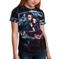 thumbnail image 6 of Demon Slayer Kids Short Sleeve Tee Shirt Novelty Crewneck T-Shirts Unisex Summer Blouse Tops for Boys Girls 160CM, 6 of 8