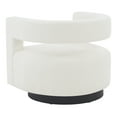 thumbnail image 5 of SAFAVIEH Couture Edgar Modern Velvet Solid Swivel Armchair, Ivory/Black, 5 of 7