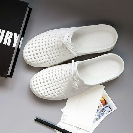 

Women‘s Hollow Out Bowknot Flat Mules Solid Color Closed Toe Slip On Anti-skid EVA Slides Shoes Indoor & Outdoor Slippers