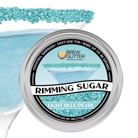Brew Glitter - Light Blue Cocktail Rimming Sugar - 4oz Bar Tin