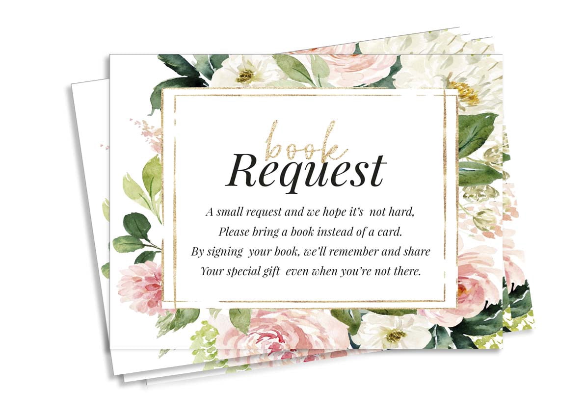 Inkdotpot 30 Books For Baby Shower Request Cards Bring A Book Instead Of A Card Floral Gender Neutral Baby Shower Invitations Inserts Games