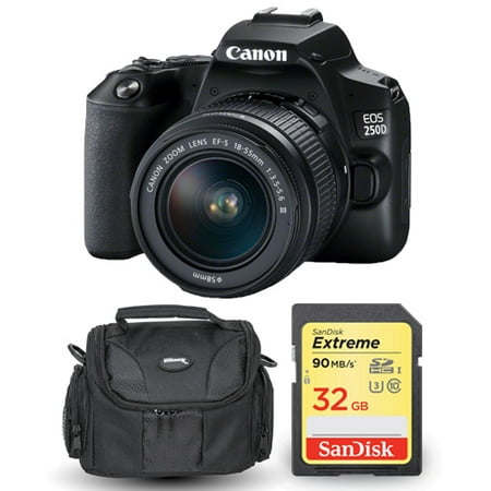 Image of Canon EOS 250D/Rebel SL3 with 18-55mm f/3.5-5.6 III Lens + Extreme 32GB and Case Bundle