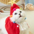thumbnail image 1 of Disfraz navideño para perro de 15,74 x 16,14 pulgadas, capa de Papá Noel con gorro, cálida sudadera navideña para cachorros, ropa para perros pequeños, gatos, vestido festivo, capa de terciopelo rojo, 1 of 1