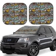 thumbnail image 6 of Kdxio Barbeque Print 2-Piece Sun Shade Front Windshield - Foldable Car Front Window Sunshades for Most Sedans SUV Truck, 6 of 6