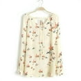 thumbnail image 3 of OUSITAID Blouse en Chiffon Décontractée à Manches Longues Col en V à Fleurs pour Femmes, 3 of 9