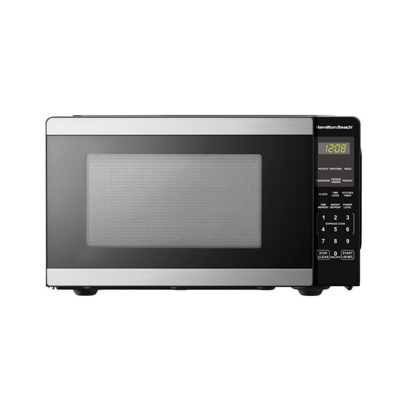 Hamilton Beach 0.9 Cu ft Countertop Microwave Oven, 900 Watts, Stainless Steel