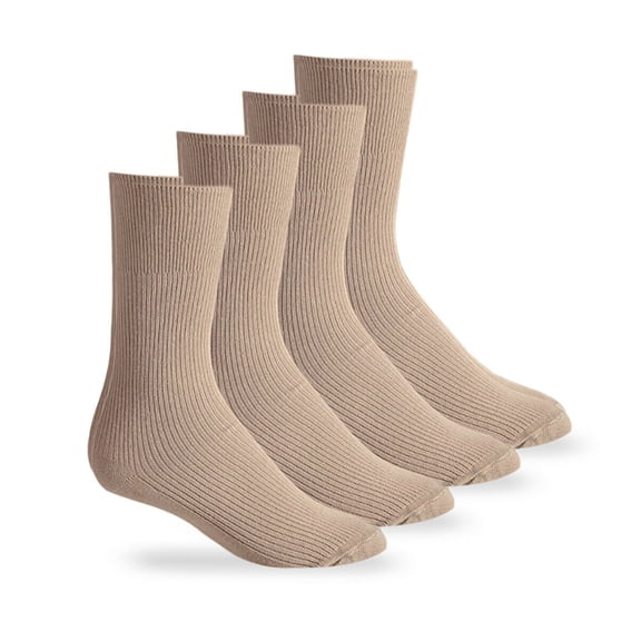 Carolina Ultimate Mens Womens Socks, Non-Binding Cotton Dress Crew Socks, 4 Pairs