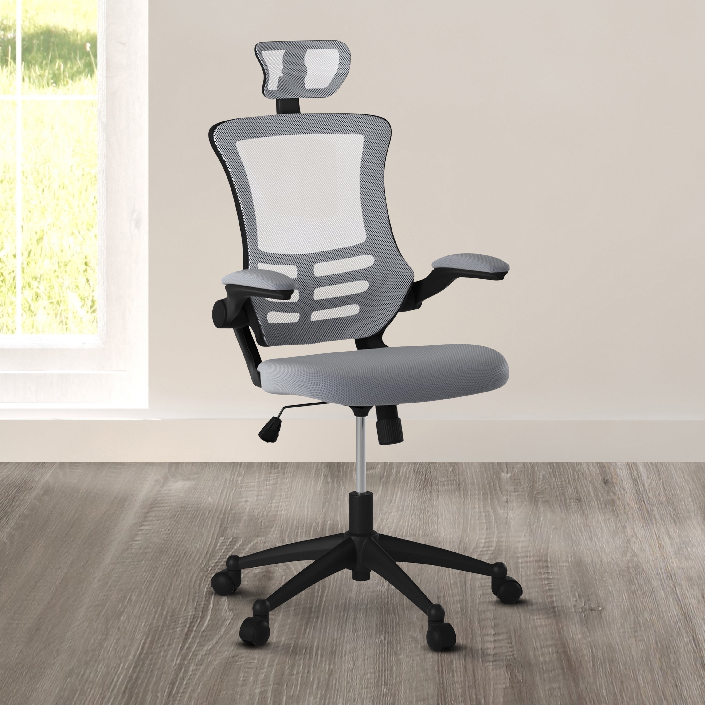 techni mobili mesh task office chair with flip up arms