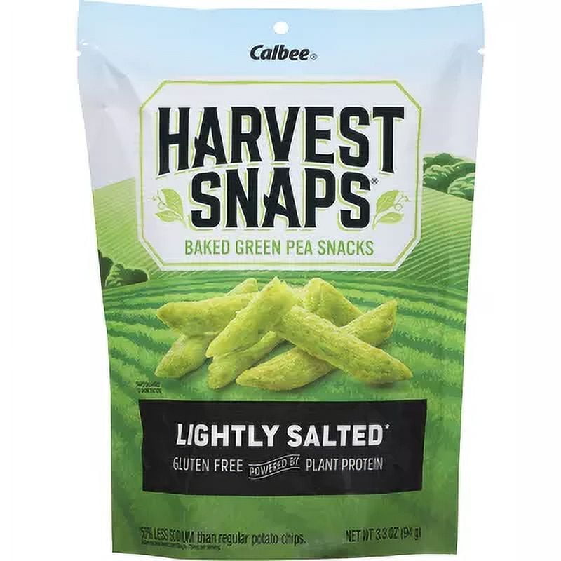 Harvest Snaps Green Pea Snack Crisps Lightly Salted 3.3oz (Pack of 6)