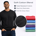 thumbnail image 3 of BILLIONHATS Mens Long Sleeve Colorful T-Shirts, Cotton - Crew Neck Bulk Tees for Men, Wholesale Sleeved Tshirt Packs, XX-Large, 3 of 6