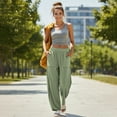 thumbnail image 2 of Feancey Barrel Sweatpants Women High Waisted Casual Baggy Pants Solid Color Loose Fit Wide Leg Pants Fashion Lounge Trouser with Pockets Green XL, 2 of 10
