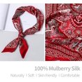 thumbnail image 4 of Kukuzhu 100% Mulberry Silk Scarfs Small Square Scarf 21" x 21" Neck Scarf Breathable Lightweight for Women Gift Packed, 4 of 7
