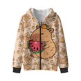 thumbnail image 3 of KUIFORTI Capibala Cute Sweatshirts for Girls 6-7 Skin-Friendly Soft Active Performance Zip Up Hoodies for Girls Fleece-Lined Fall Fashion Outfits Winter Clothes for Outdoor Activities, 3 of 6