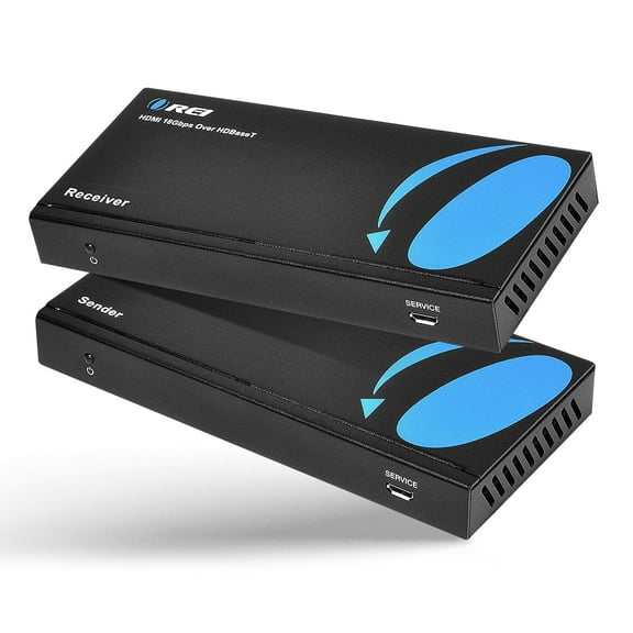 OREI  4K UltraHD Extender over HDBaseT Balun Full 18Gbps Over CAT 5/6/7 Ethernet Cable - IR Signal - 230 Ft @ 1080P - 130 Ft @ 4K 60hz