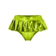 thumbnail image 3 of Miaeowve Womens Shiny Metallic Mini Skirt Pleated Hem Disco Hot Pants For Rave Party Night Club Green L, 3 of 5