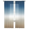 thumbnail image 3 of Blue Khaki Ombre Sheer Curtains 96 Inches Long 2 Panels Set, Window Sheer Curtains for Living Room/Bedroom, Modern Abstract Art Gradient Light Filtering Rod Pocket Curtain 52'' x 96'' x 2, 3 of 7