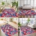 thumbnail image 4 of Area Rugs 5'x7', 4th of July Carpet Runner Indoor Outdoor Rugs Home Decor Aesthetic, Red White and Blue Plaid Patriotic Memorial Day Non Slip Mats Washable Accent Rug for Living Room Bedroom, 4 of 8