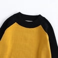 thumbnail image 4 of Pull en Coton Color Block pour Garçons et Filles Col Rond Garde au Chaud Chemise de Base Tricotée Jaune, 4 of 9