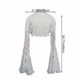 thumbnail image 2 of Byfri Gothic Lace Bolero Shrug, Sheer Flare Sleeve Cover-Up Top for Women, White 55x68cm, 2 of 7