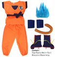 thumbnail image 1 of Trajes de Halloween para adultos y niños, Son Goku Gui, Cosplay de Anime, disfraces de vacaciones, peluca de cola Wrister, vestido de oro azul para niños xuanjing  unisex, 1 of 2