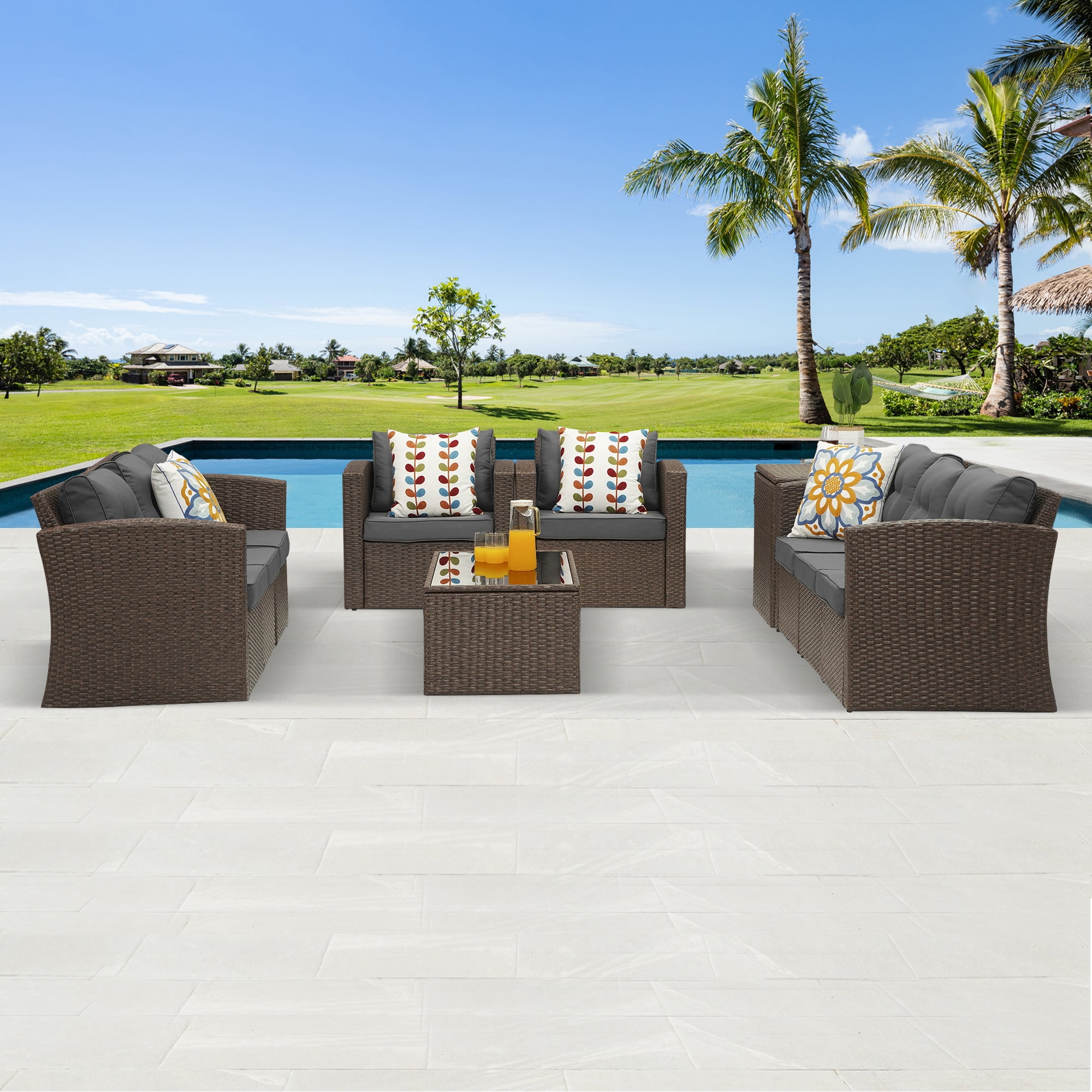 Royalcraft Outdoor Patio Furniture Set,10 Pieces Outdoor Sectional