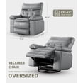 thumbnail image 2 of TROPOW Oversized Recliner Chair, 27" Extra Wide Manual Recliner with Heat and Massage, 400lbs Heavy Duty PU Leather Single Sofa, Large Lazy Chair for Big and Tall Adults, Living Room & Bedroom, 2 of 8