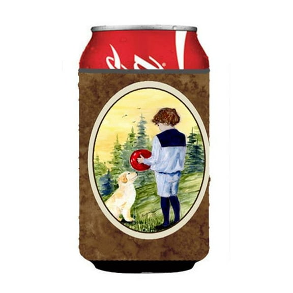 Little Boy With His Golden Retriever Can Or bottle sleeve Hugger - 12 oz.