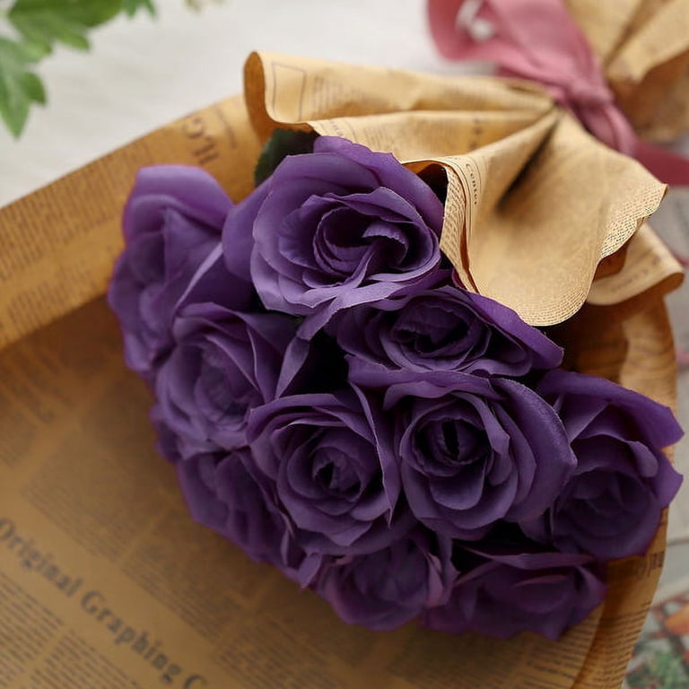 Bouquet Of Dark Purple Roses