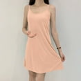 thumbnail image 6 of Aobny Women Sleepwear Cotton Beige Plain Chemise Sleeveless Short Halter Gowns for Women Sleepwear,XL, 6 of 6