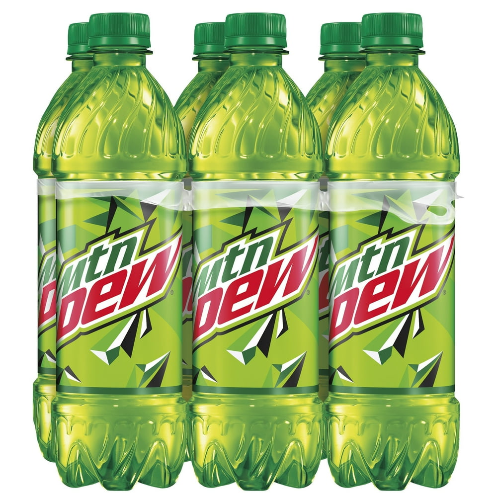 (6 Bottles) Mountain Dew Soda Soft Drink, 16.9 fl oz