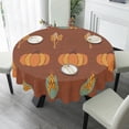 thumbnail image 4 of Eveokoki Fall Round Tablecloth,Harvest Tablecloth 60 inch,Pumpkins Corn Sunflowers Wheat Crop Indoor or Outdoor Holiday Table Harvest Fall Decorations for Home,Dinner, 4 of 5