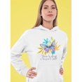 thumbnail image 2 of Flowers And Butterfly. Hoodie Women -Image by Shutterstock, Female Medium, 2 of 4