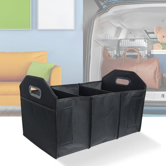 Organisateur de Coffre de Voiture Pliable Extra-grand avec Séparateur Amovible, Poignées Renforcées et Poches en Filet – Bac de Rangement Robuste pour SUV Camions Berlines Épicerie Outils Kits d'Urgence