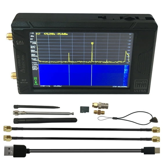 Upgraded TinySA Ultra Spectrum Analyzer – Handheld Frequency Analyzer with 100kHz~5.3GHz Range, 4-Inch Touchscreen, Built-in Battery, and Signal Generator Functionality