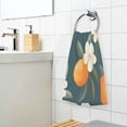 thumbnail image 3 of Yayeee 2 Pack Hand Towels for Bathroom 100% Cotton 16" x 28" Soft Absorbent Kitchen Towel, Floral Oranges, 3 of 7